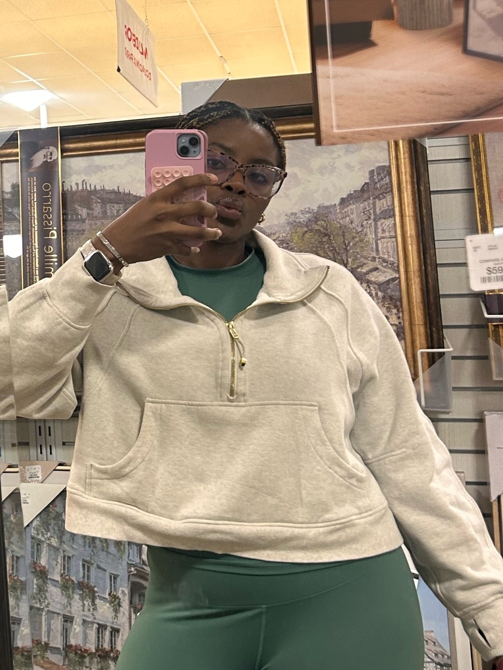 Lululemon Scuba xl/xxl White / Gray Quarter-Zip Sweatshirt